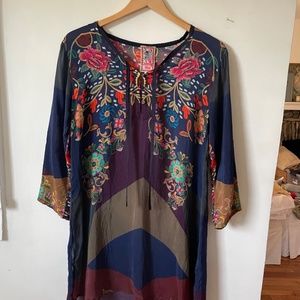 Johnny Was Boho Silk Tunic XS
